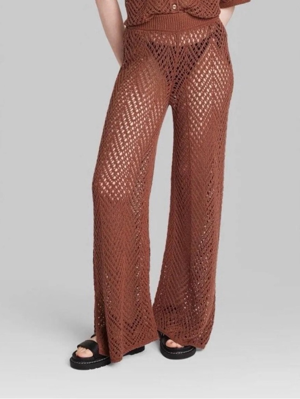 Wild Fable Open Weave Crochet Pants Boho Festival Sexy Size Medium